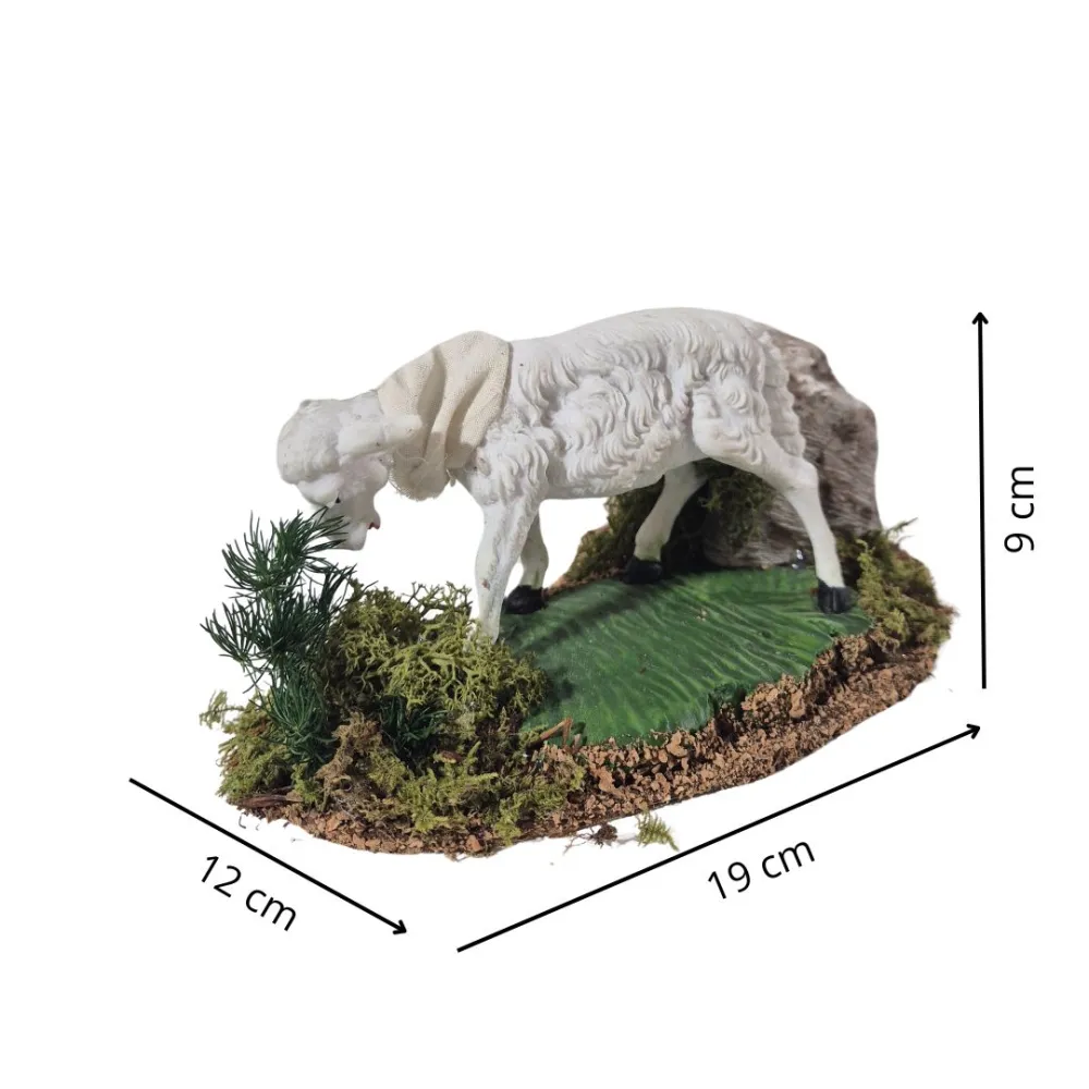Pecora "Eco" che bruca in movimento per statue da 30 cm