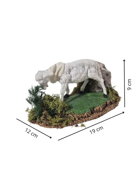 Pecora "Eco" che bruca in movimento per statue da 30 cm