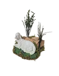 Pecora "Eco" sdraiata gira la testa in movimento per statue da 30 cm