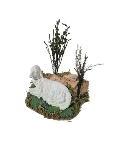 Pecora "Eco" sdraiata gira la testa in movimento per statue da 30 cm