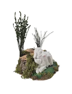 Pecora "Eco" sdraiata gira la testa in movimento per statue da 30 cm 2