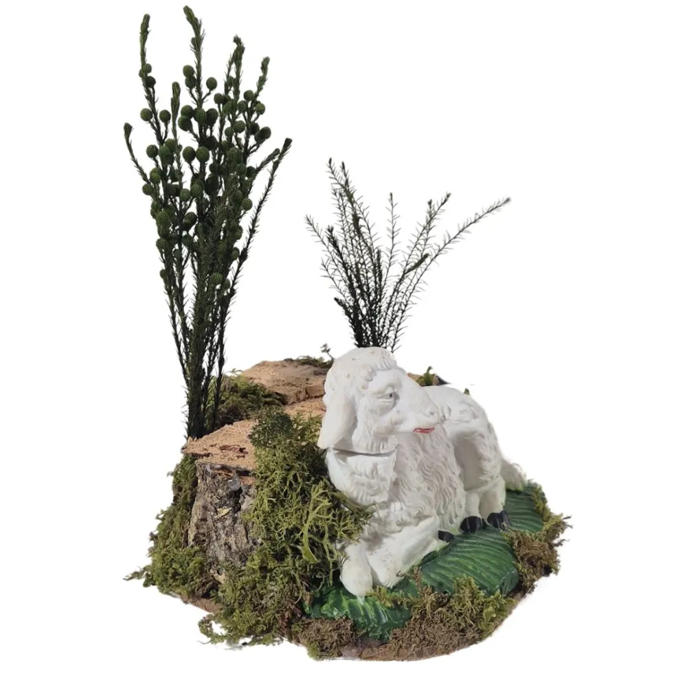 Animated "Eco" Sheep Lying Down and Turning Its Head for 30 cm Nativity Figures