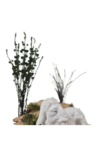 Pecora "Eco" sdraiata gira la testa in movimento per statue da 30 cm