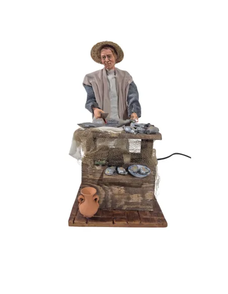 Pescivendolo popolare pulisce pesce in movimento 30 cm