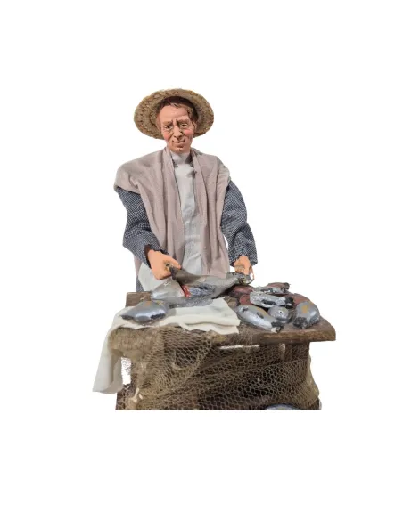 Pescivendolo popolare pulisce pesce in movimento 30 cm