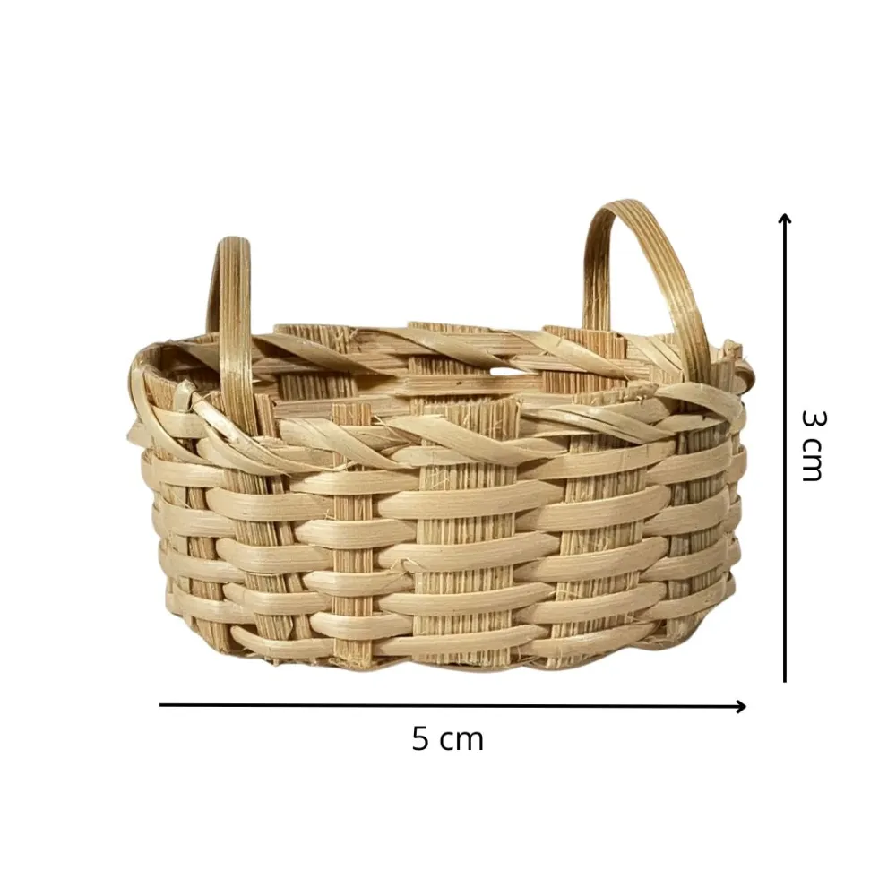 Oval Double-Handled Wicker Basket for 20–25 cm Nativity Figures