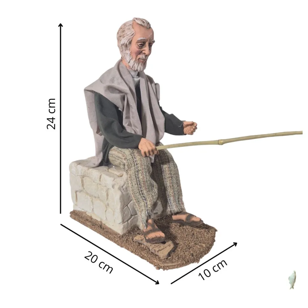 Animated Traditional Fisherman - 30 cm