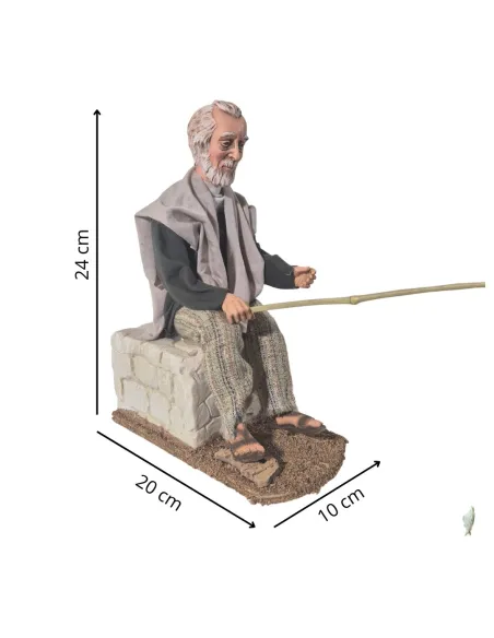 Pescatore popolare seduto in movimento 30 cm