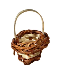 Two-Tone Oval Wicker Basket with Handle for 20 cm Nativity Figures