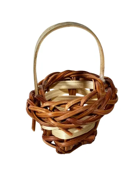 Two-Tone Oval Wicker Basket with Handle for 20 cm Nativity Figures