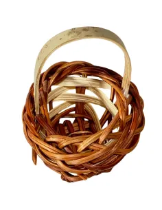 Two-Tone Oval Wicker Basket with Handle for 20 cm Nativity Figures 2