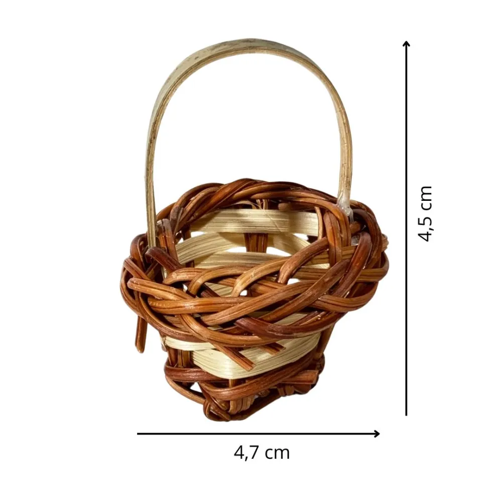 Two-Tone Oval Wicker Basket with Handle for 20 cm Nativity Figures