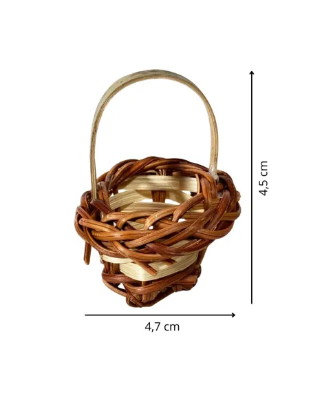 Two-Tone Oval Wicker Basket with Handle for 20 cm Nativity Figures
