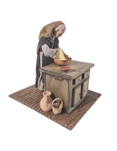 Animated Palestinian Elderly Woman Kneading Dough - 30 cm