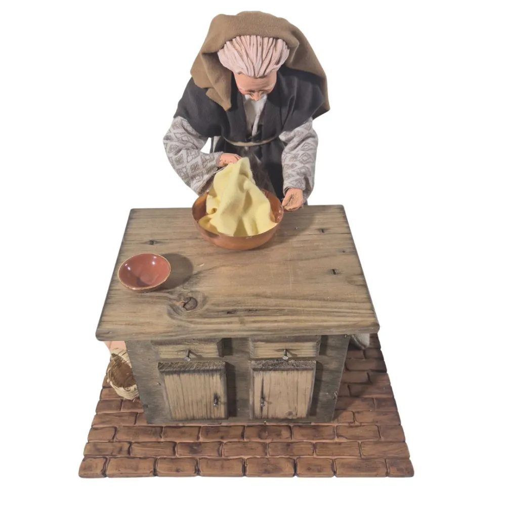 Animated Palestinian Elderly Woman Kneading Dough - 30 cm