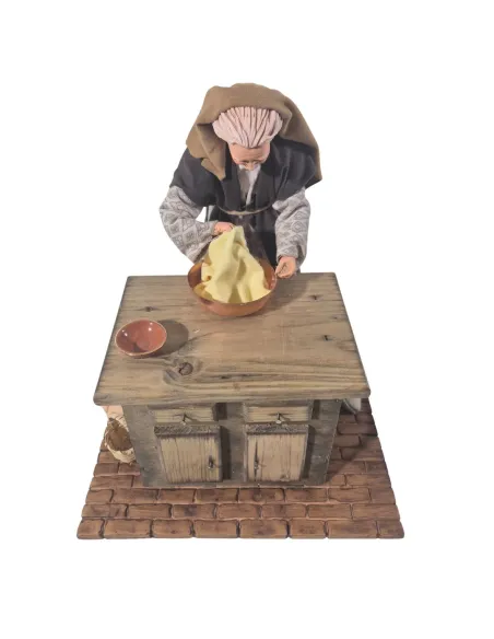 Animated Palestinian Elderly Woman Kneading Dough - 30 cm