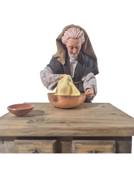 Animated Palestinian Elderly Woman Kneading Dough - 30 cm