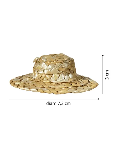 Cappello intrecciato in paglia per statue da 25-30 cm