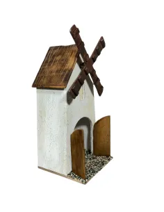 Mulino a vento in legno in movimento per statue da 8-10 cm