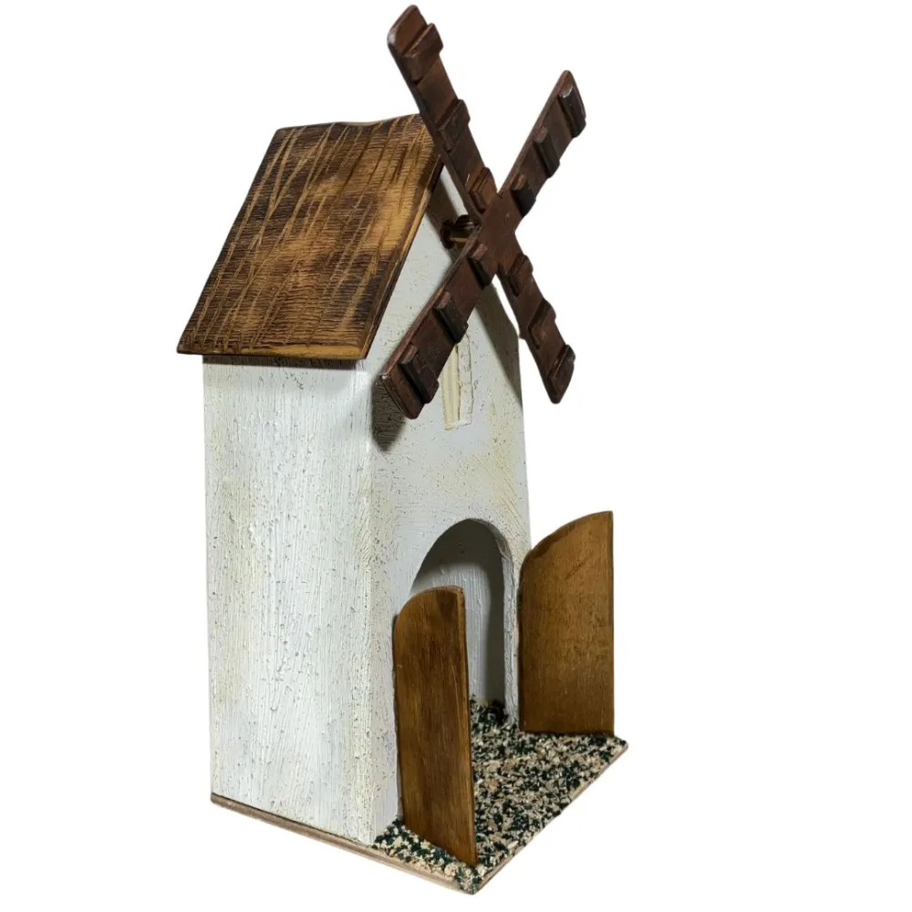 Animated Wooden Windmill for 8–10 cm Nativity Figures