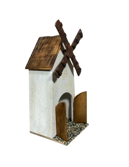 Mulino a vento in legno in movimento per statue da 8-10 cm