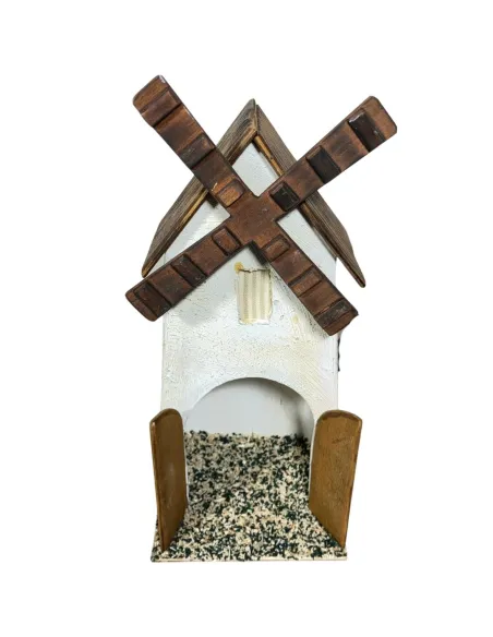 Mulino a vento in legno in movimento per statue da 8-10 cm