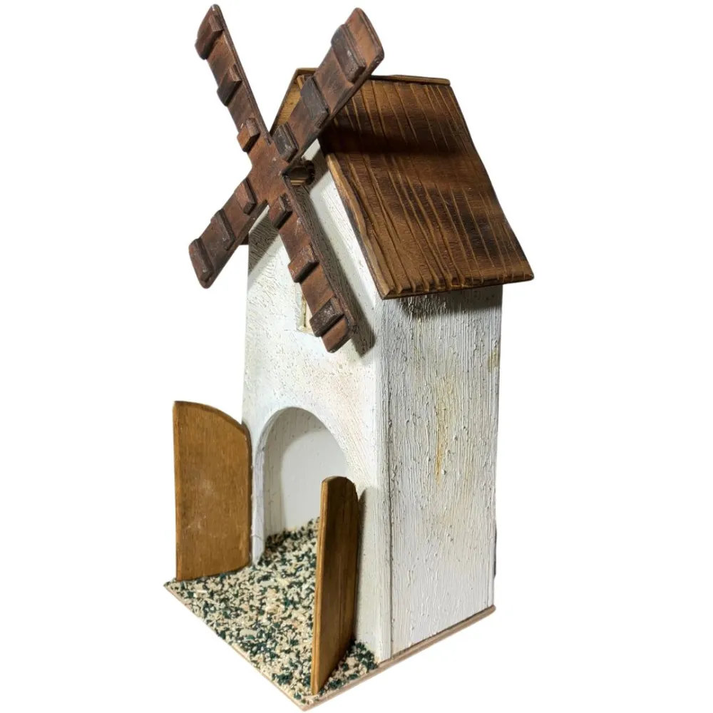 Animated Wooden Windmill for 8–10 cm Nativity Figures