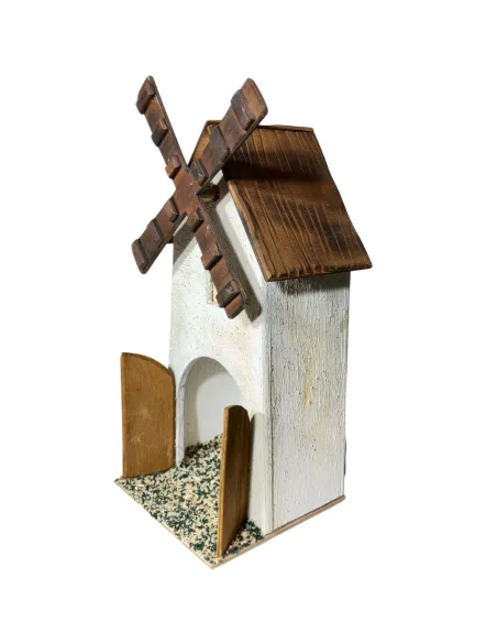 Mulino a vento in legno in movimento per statue da 8-10 cm