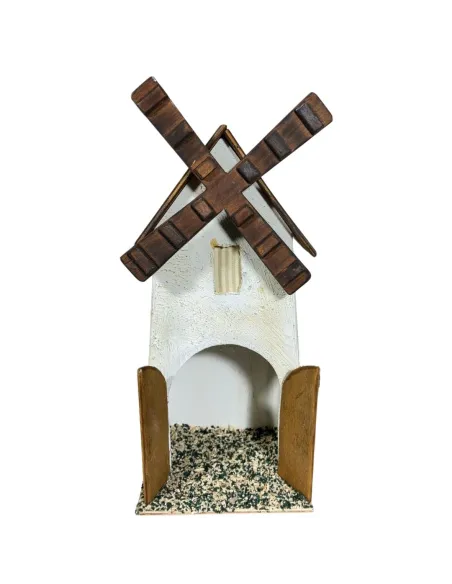Mulino a vento in legno in movimento per statue da 8-10 cm