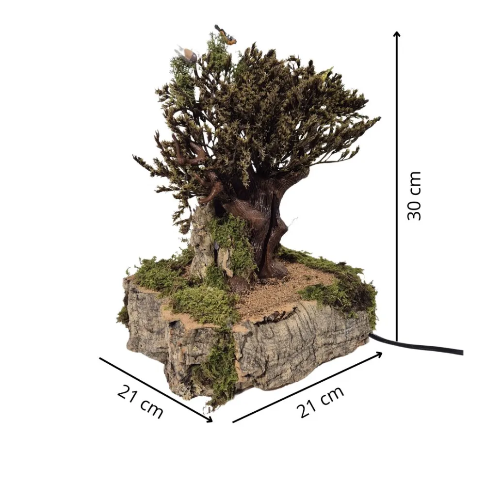 Animated Tree with Birds for 15–30 cm Nativity Figures