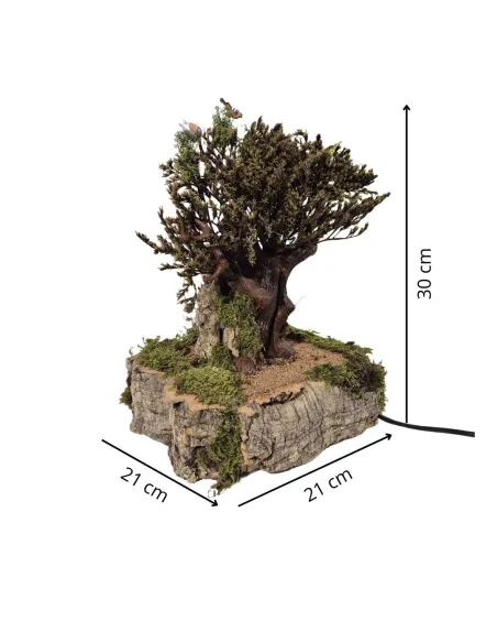 Albero con uccellini in movimento per statue da 15-30 cm