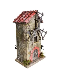 Mulino a vento in polistirene in movimento per statue da 8 cm