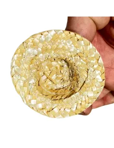 Cappello intrecciato in paglia per statue da 25-30 cm