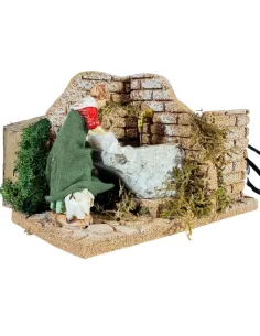 Animated 10 cm Landi Washerwoman with Working Fountain