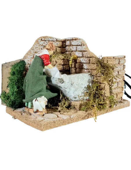 Animated 10 cm Landi Washerwoman with Working Fountain