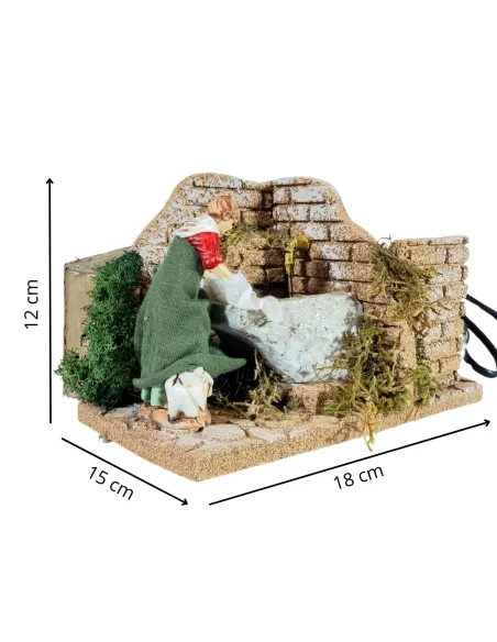 Animated 10 cm Landi Washerwoman with Working Fountain