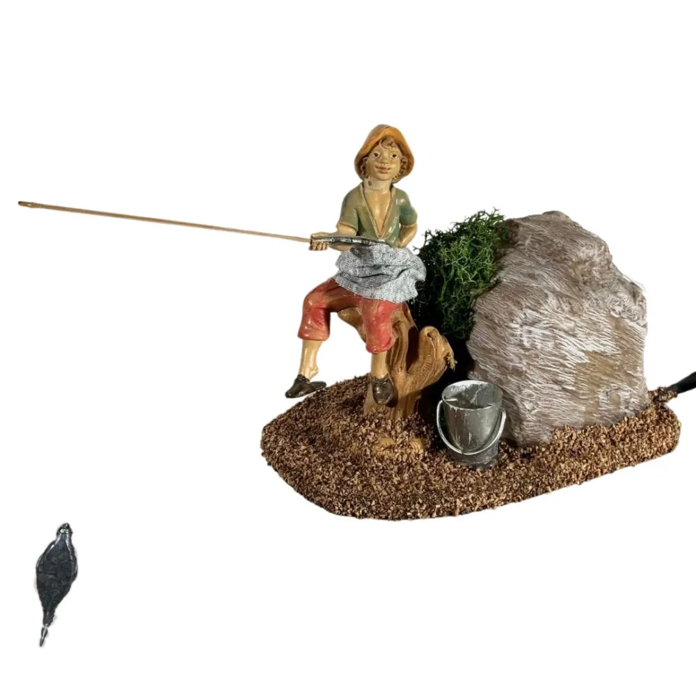 Animated 12 cm PVC Fisherman