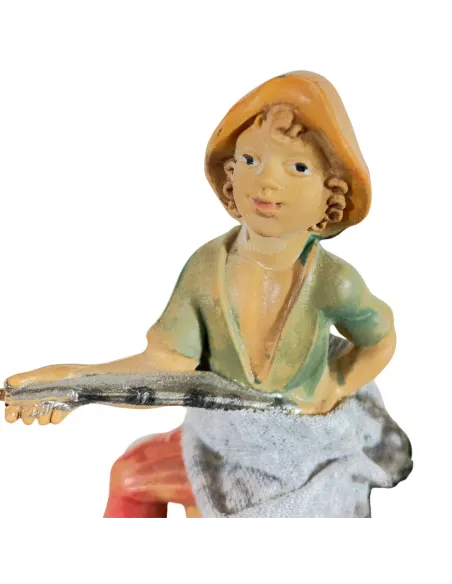 Pescatore in pvc in movimento 12 cm