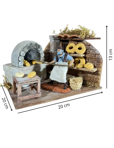 Fornaio Oliver in movimento con forno funzionante 10 cm