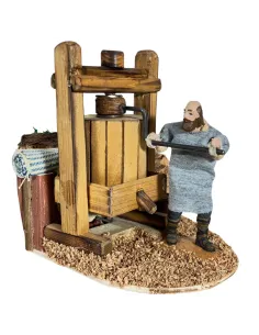 Animated 10 cm Oliver Man Operating a Traditional Press