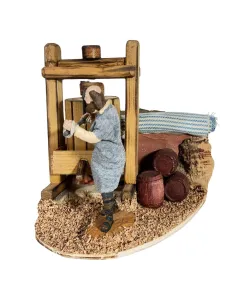 Animated 10 cm Oliver Man Operating a Traditional Press 2