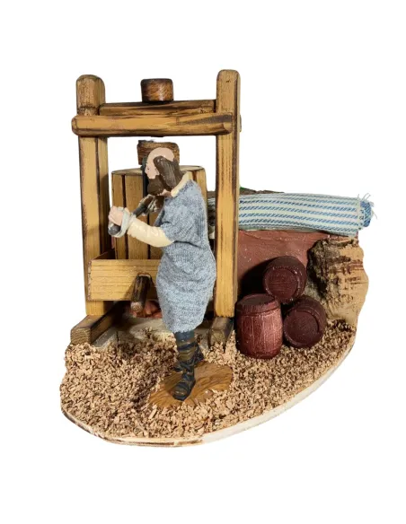 Animated 10 cm Oliver Man Operating a Traditional Press