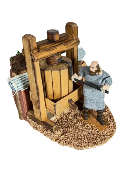 Animated 10 cm Oliver Man Operating a Traditional Press
