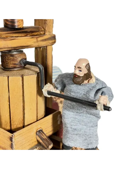 Animated 10 cm Oliver Man Operating a Traditional Press