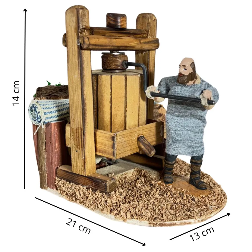 Animated 10 cm Oliver Man Operating a Traditional Press