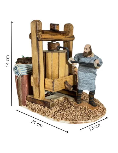 Animated 10 cm Oliver Man Operating a Traditional Press