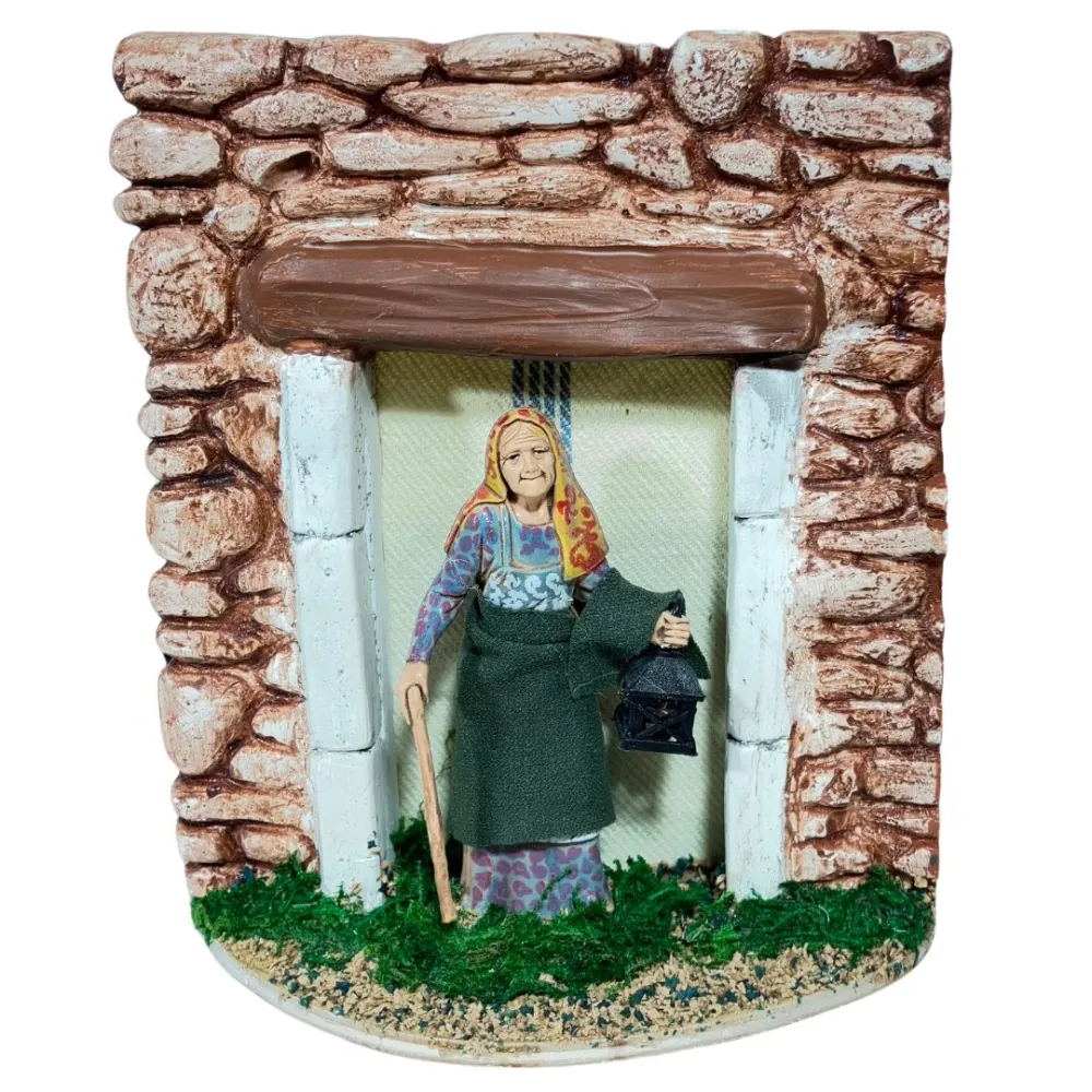 Animated 10 cm Landi Elderly Woman with Lantern