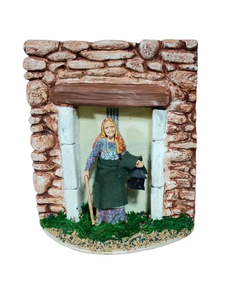 Animated 10 cm Landi Elderly Woman with Lantern