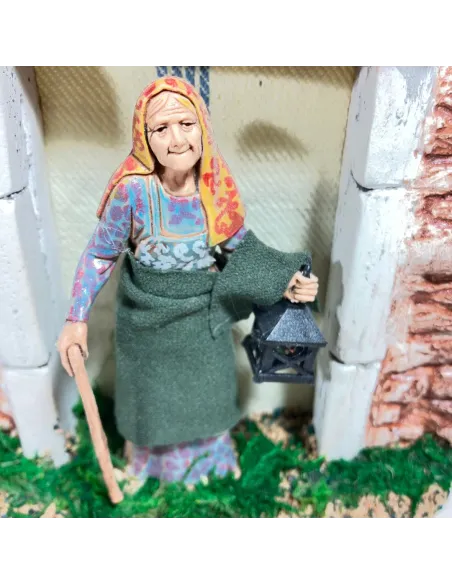 Animated 10 cm Landi Elderly Woman with Lantern