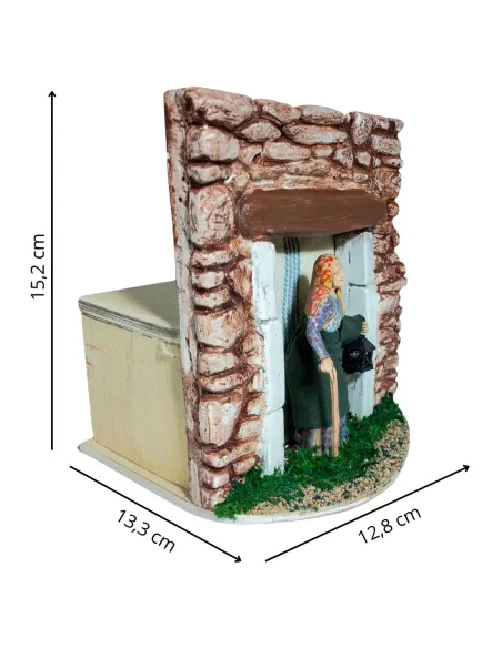 Vecchia Landi con lanterna in movimento 10 cm